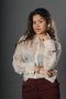 Women's Front Open Floral Printed Top Regular Fit Shirt