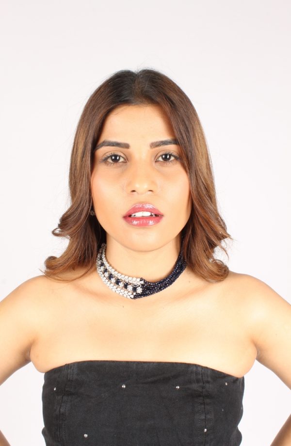 Jewelry Set Traditionally Styled for Women Black & White Moti Beads