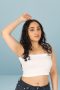 Women's Solid Basic Cropped Padded Slim Fit Cami Top