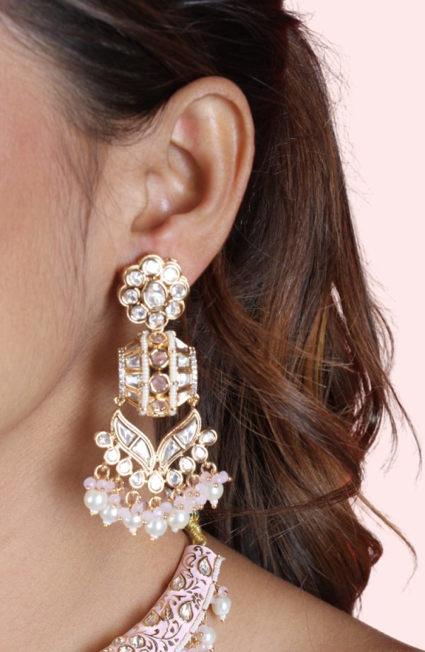 Pink Color Pearl Necklace & Jewelry Set For Women - Image 2