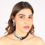 Jewelry Set Traditionally Styled for Women Black & White Moti Beads - Image 2