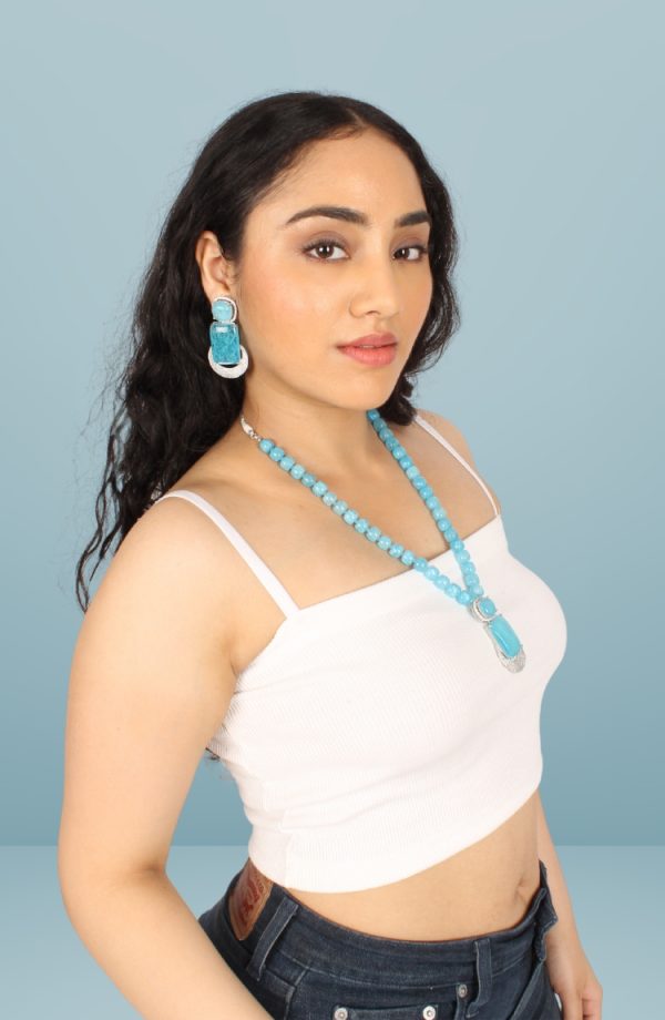 Pearl Necklace Moti Mala with matching Pearl Studs Earrings for Women - Image 4