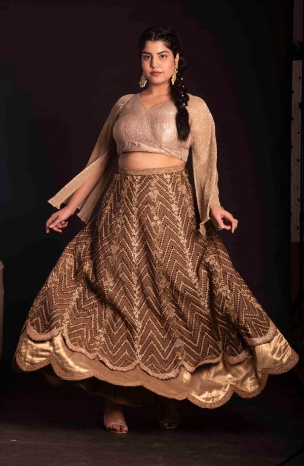 Women's Semi-stitched Net Heavy Multi Embroidered Lehenga Choli - Image 4