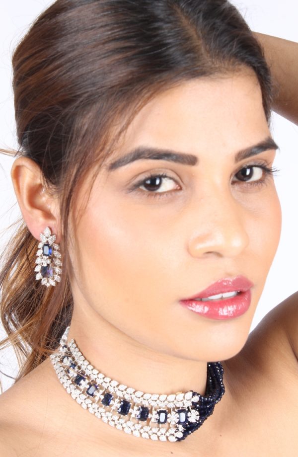 Jewelry Set Traditionally Styled for Women Black & White Moti Beads - Image 5