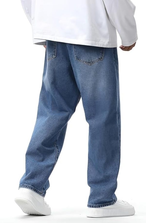 Denim Cotton Oversized Loose Baggy Fit Jeans Pants for Men - Image 4
