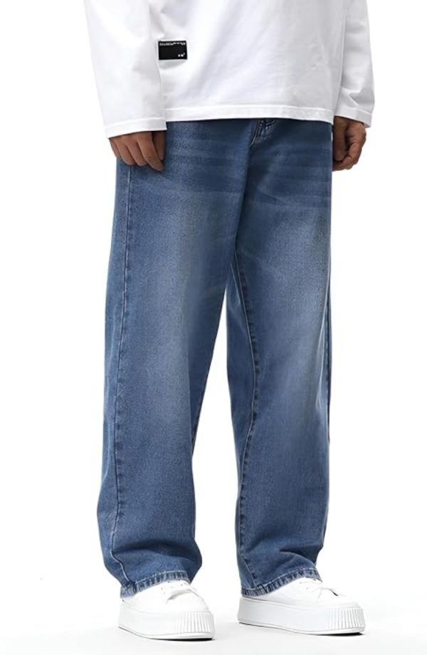 Denim Cotton Oversized Loose Baggy Fit Jeans Pants for Men - Image 5