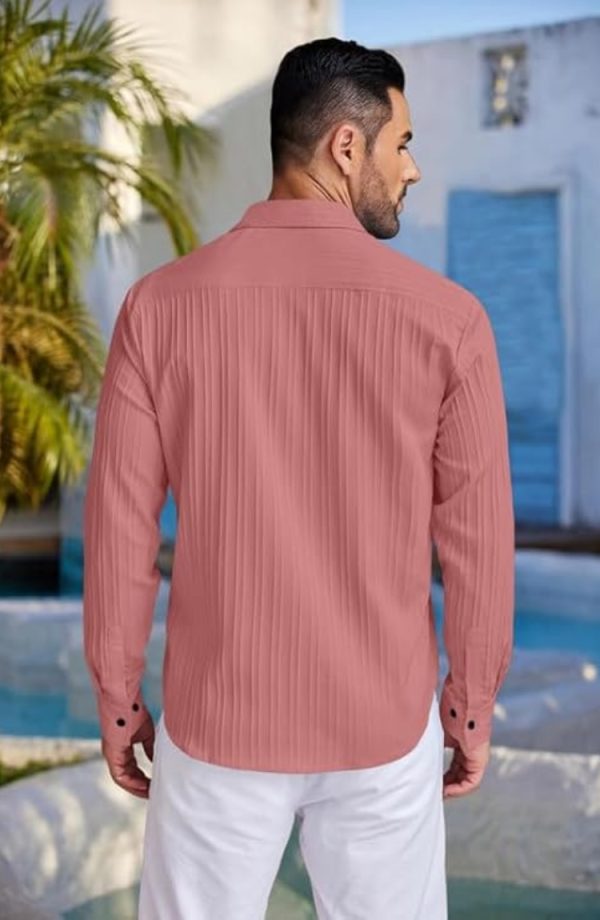 Textured Casual Plain Shirts for Men - Image 2